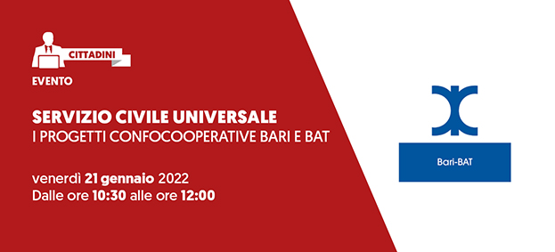 Foto SERVIZIO CIVILE UNIVERSALE – I Progetti Confocooperative Bari e  BAT