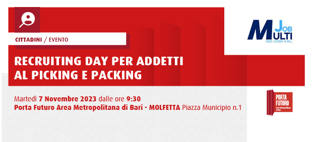 Foto RECRUITING DAY PER ADDETTI AL PICKING E PACKING