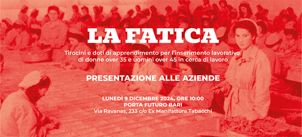 Presentazione alle aziende dell’avviso pubblico “La Fatica”