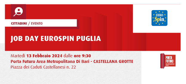 Foto JOB DAY EUROSPIN PUGLIA PER CAPI NEGOZIO E ADDETTI AL BANCO GASTRONOMIA E MACELLERIA