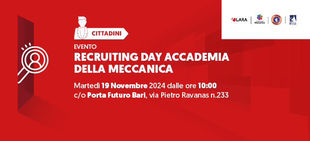 Recruiting day per apprendisti operatori macchine CNC, manutentori meccanici e programmatori PLC – ACCADEMIA DELLA MECCANICA