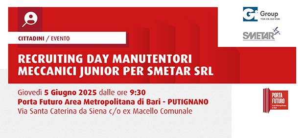 Recruiting day - Manutentori meccanici junior per Smetar srl