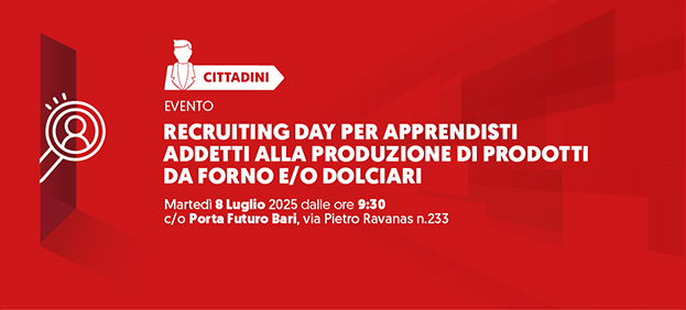 Recruiting day per apprendisti addetti alla produzione di prodotti da forno e/o dolciari