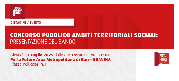Concorso pubblico Ambiti Territoriali Sociali: presentazione del bando