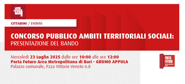 Concorso pubblico Ambiti Territoriali Sociali: presentazione del bando